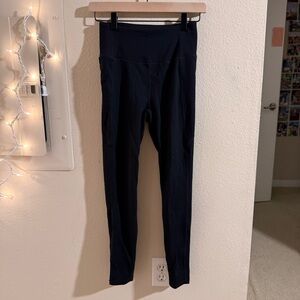 Move Theology Black High Waisted Leggings Size Small Pockets Athleisure